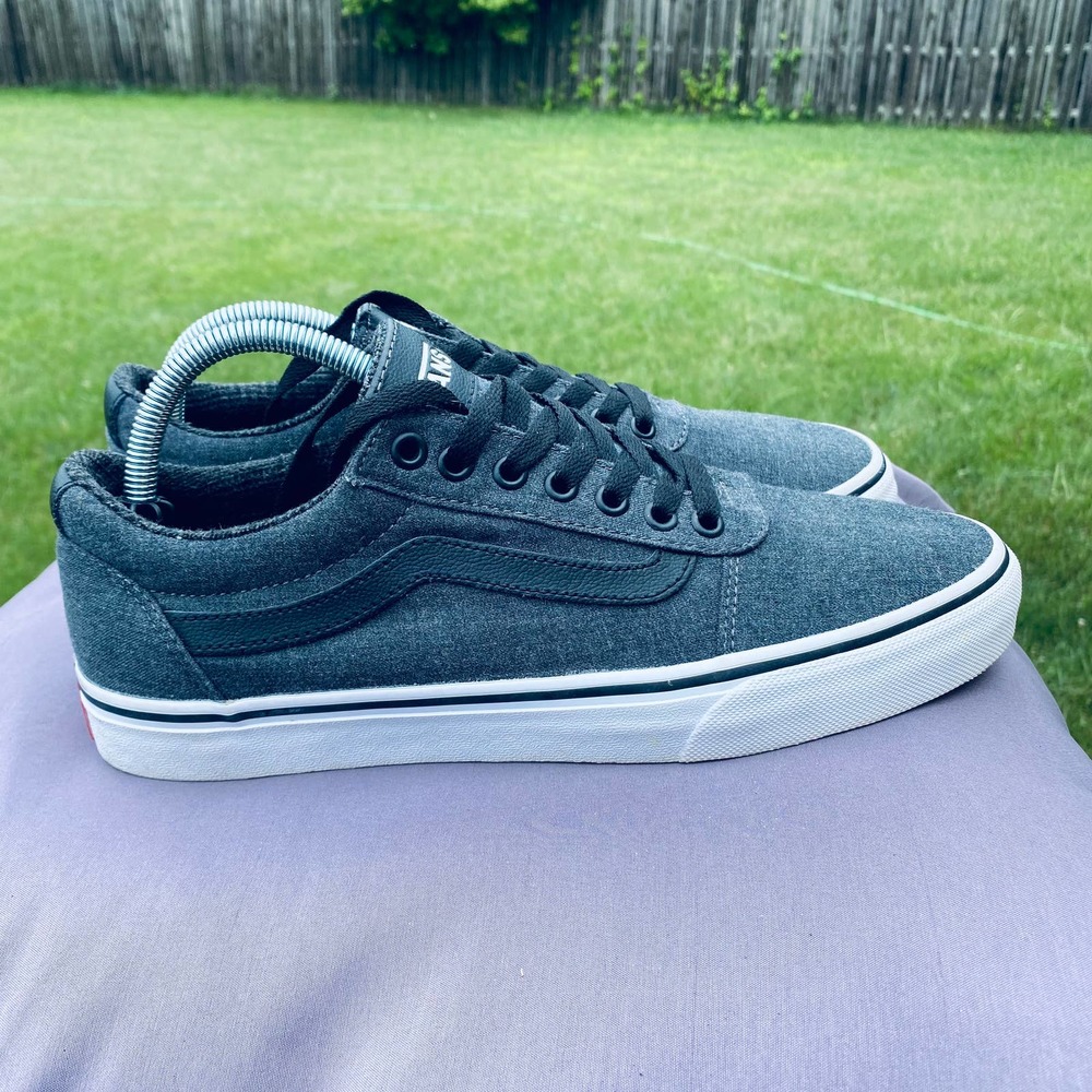 Vans Men's Old Skool canvas suede Low Skate Shoe Dark Gray Black Size 9.5 500714